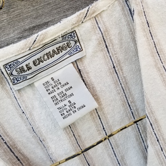 Silk 90s Pinstripe 80s Vest - Picture 2 of 2